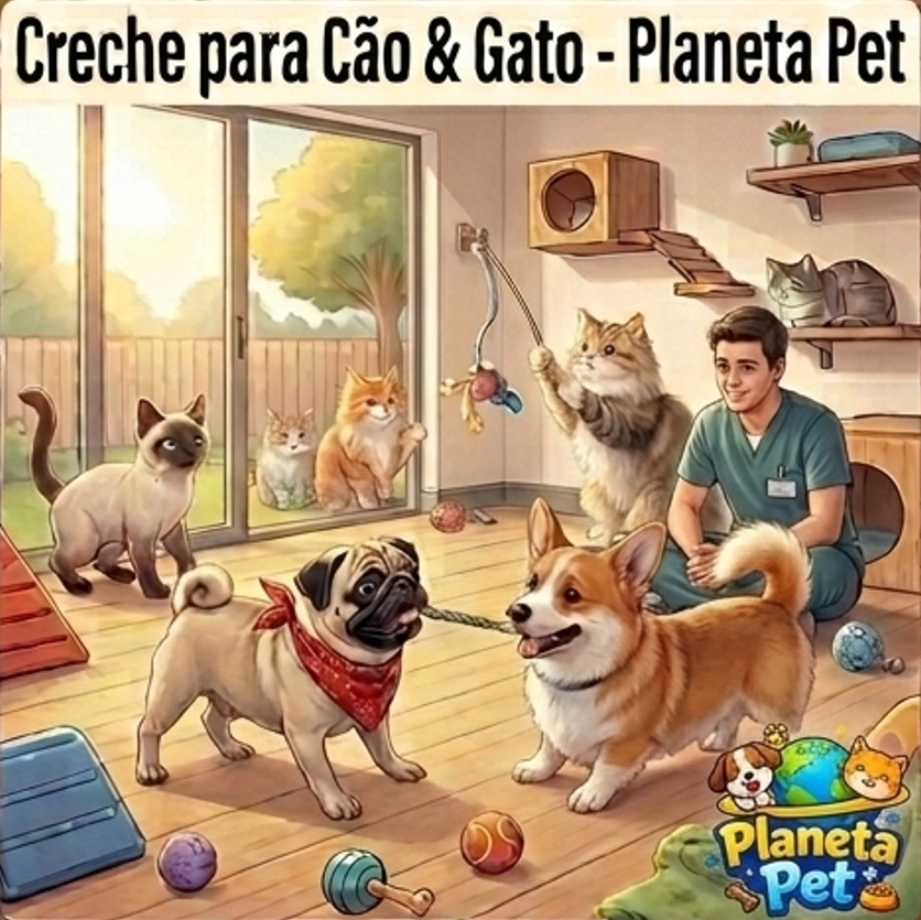 Imagem demonstrando o serviço de creche para cachorro e gato